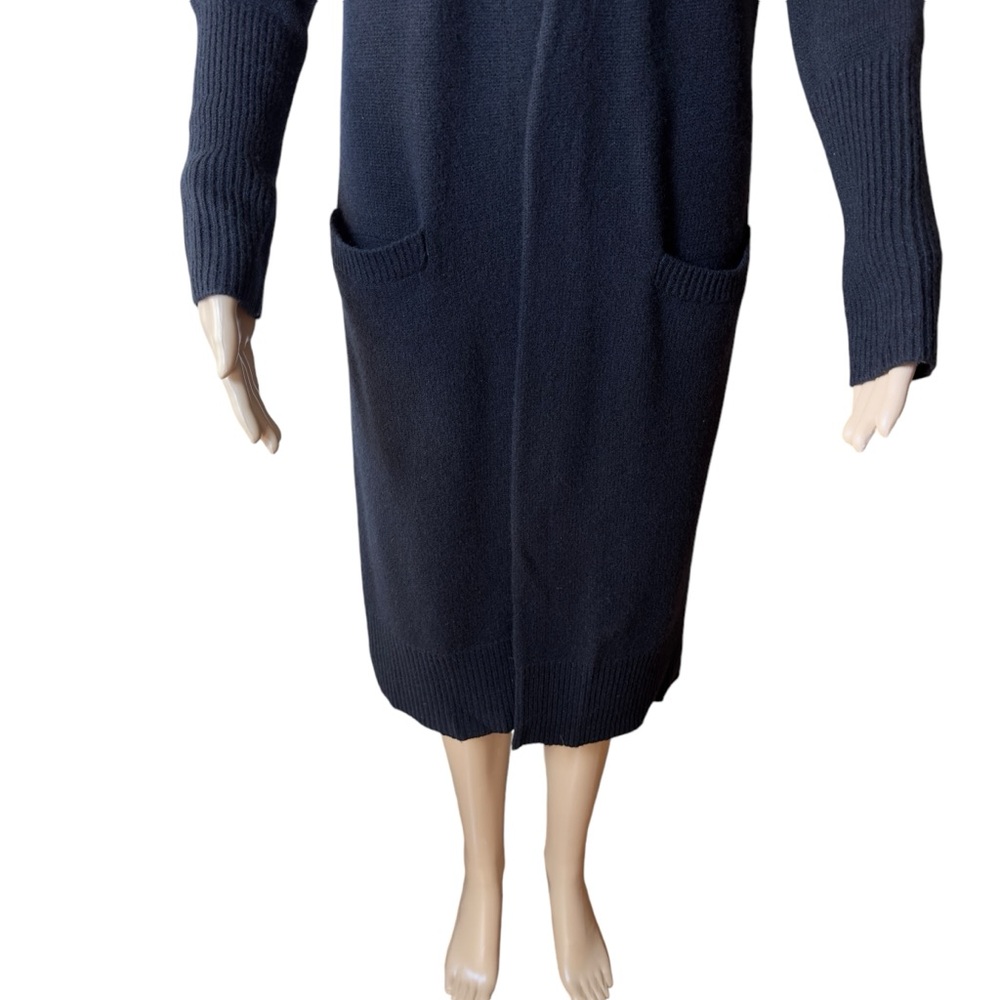Halogen Wool & Cashmere Long Cardigan Black Size Small - Picture 3 of 10